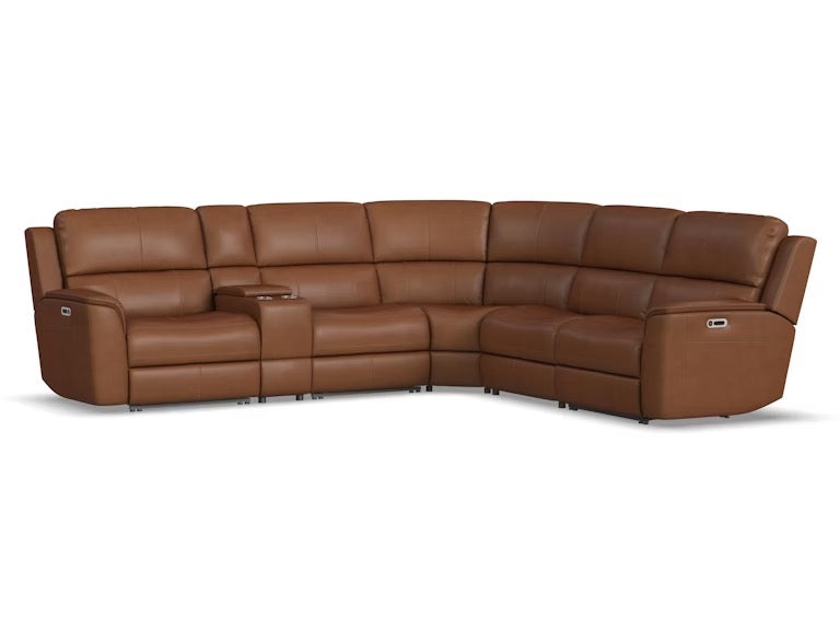 Henry Power Reclining Sectional with Power Headrests and Lumbar