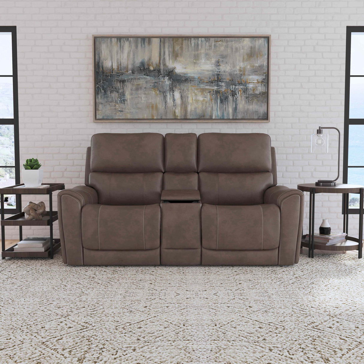 Carter Power Reclining Loveseat with Console and Power Headrests and Lumbar