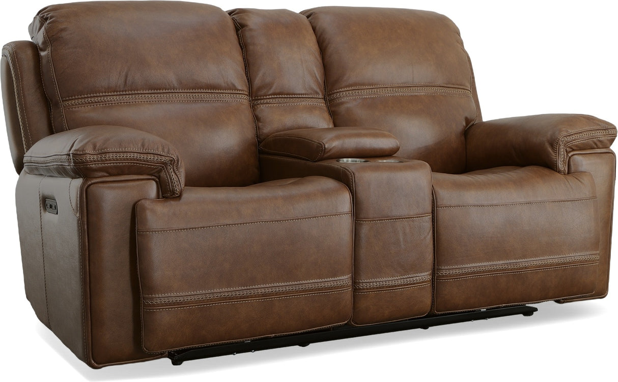 Fenwick Power Reclining Loveseat with Console and Power Headrests