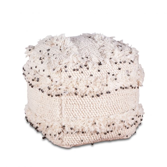 Marrakech 18" Moroccan Sequined Accent Ottoman