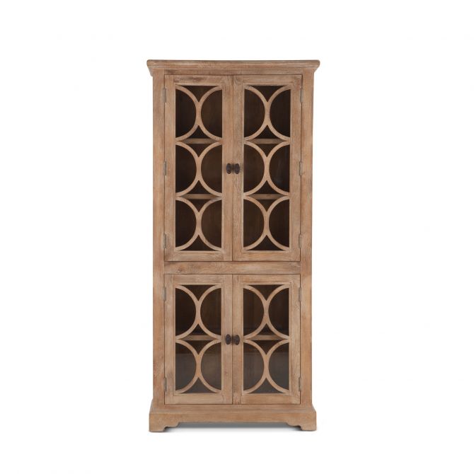 San Rafael 38" Tall Glass Cabinet Antique Oak