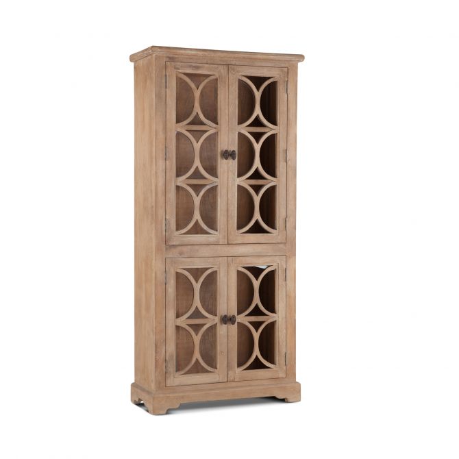 San Rafael 38" Tall Glass Cabinet Antique Oak