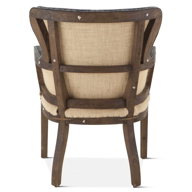 Elizabeth 25" Gray Velvet Exposed Frame Arm Chair