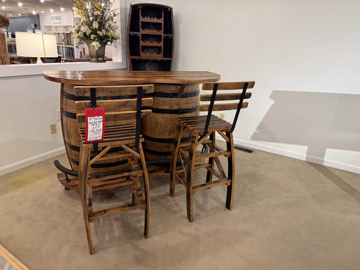 Whiskey Barrel Bar Table