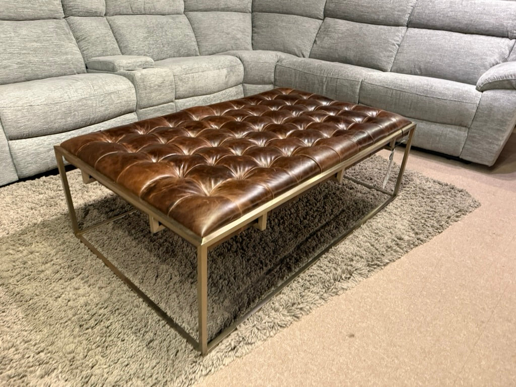 Tufted Leather Ottoman