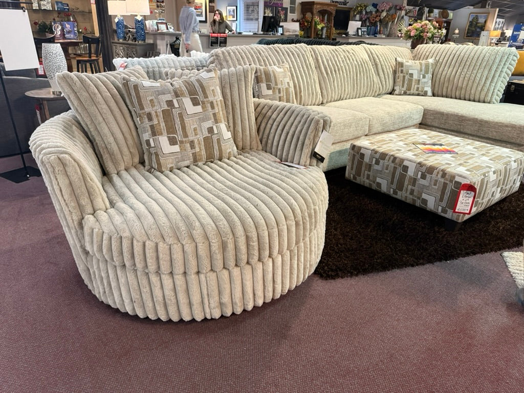 Oversized Plush Swivel Chair