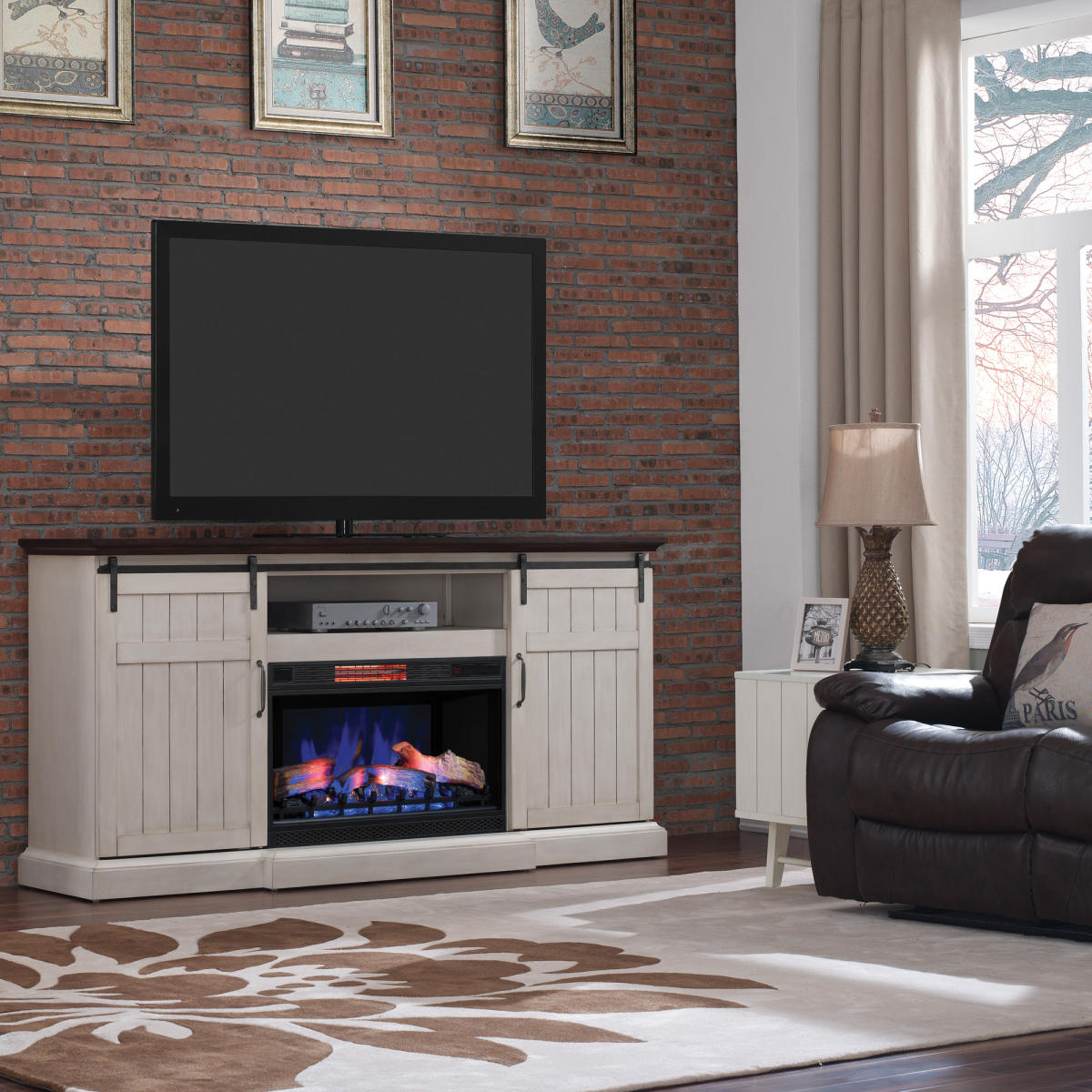 Cabaret TV Stand with Electric Fireplace