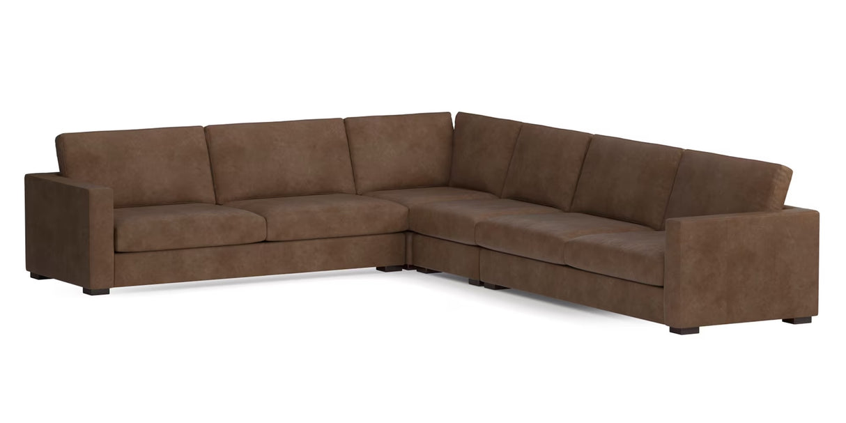 Weldon Track Arm Leather Sectional