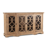 San Rafael 75" Glass Cabinet Antique Oak