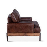 Portofino 41" Geisha Brown Leather Arm Chair