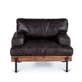 Portofino 41" Morocco Black Leather Arm Chair