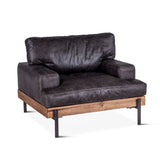 Portofino 41" Morocco Black Leather Arm Chair