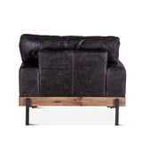 Portofino 41" Morocco Black Leather Arm Chair