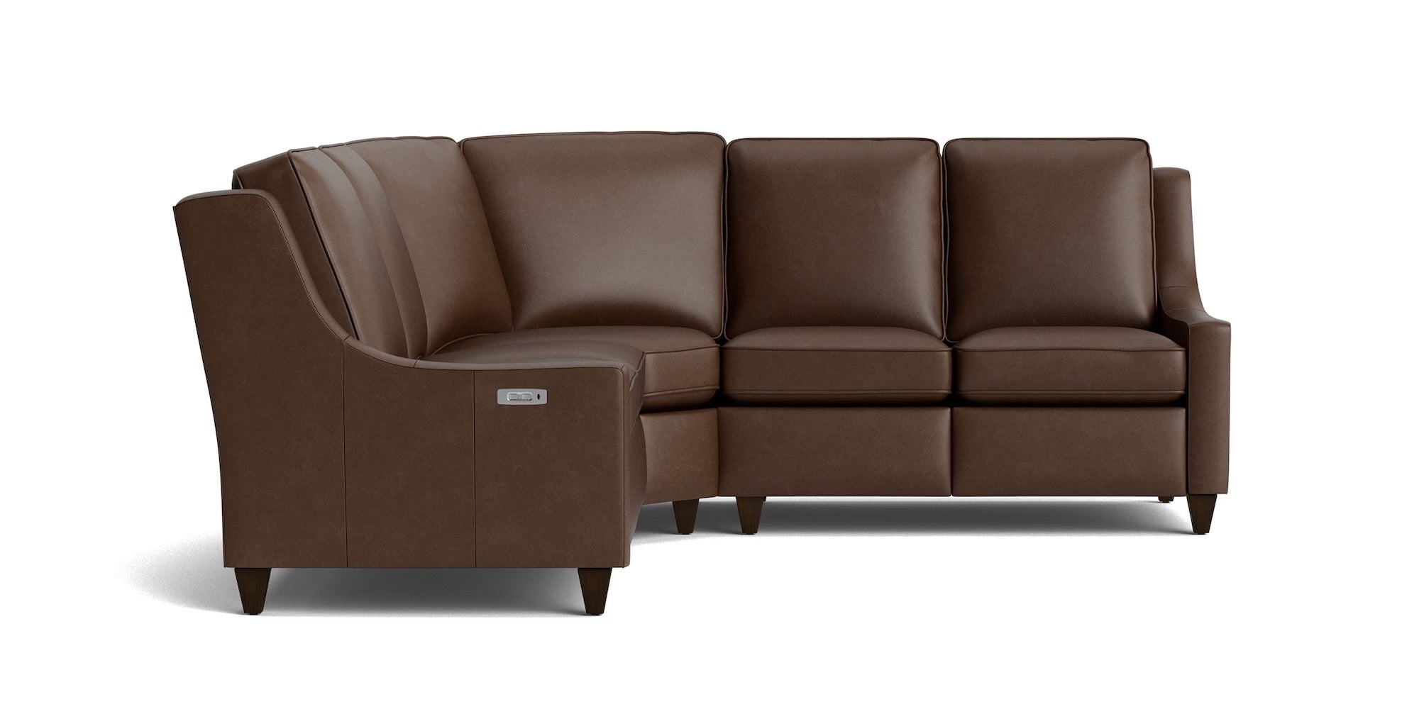 Benchmade Motion Reclining Leather Slope Arm Sectional - Thumbnail 3