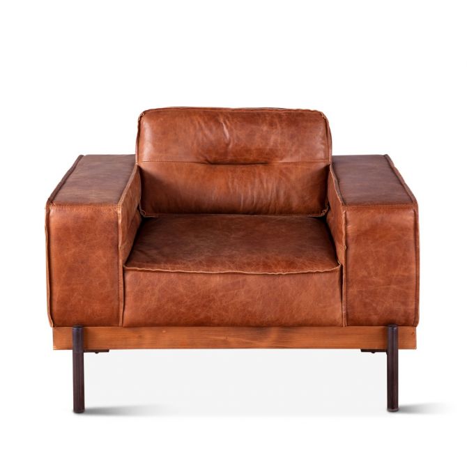 Portofino 42" Cocoa Leather Arm Chair