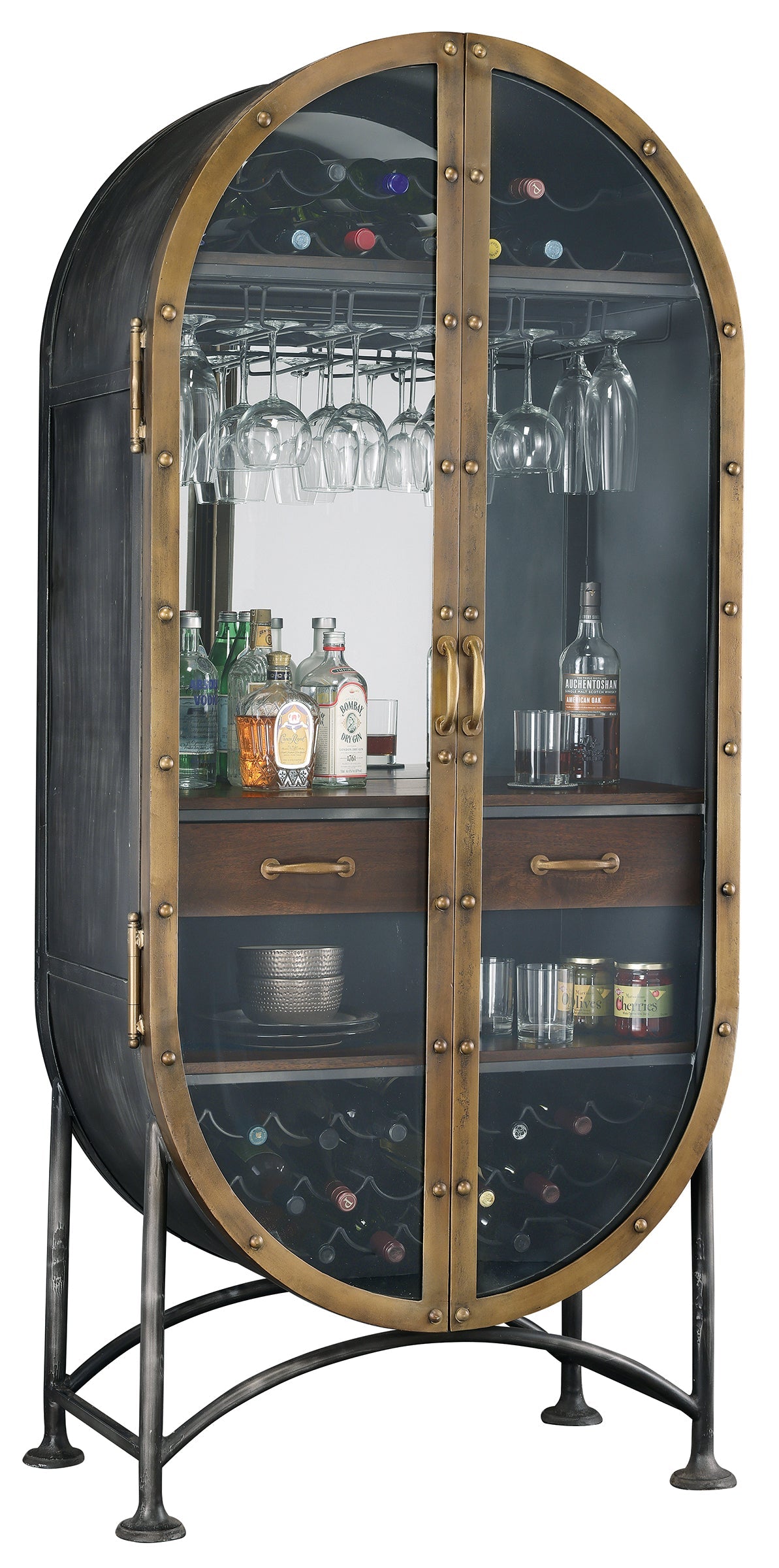 Boilermaker Wine and Bar Cabinet